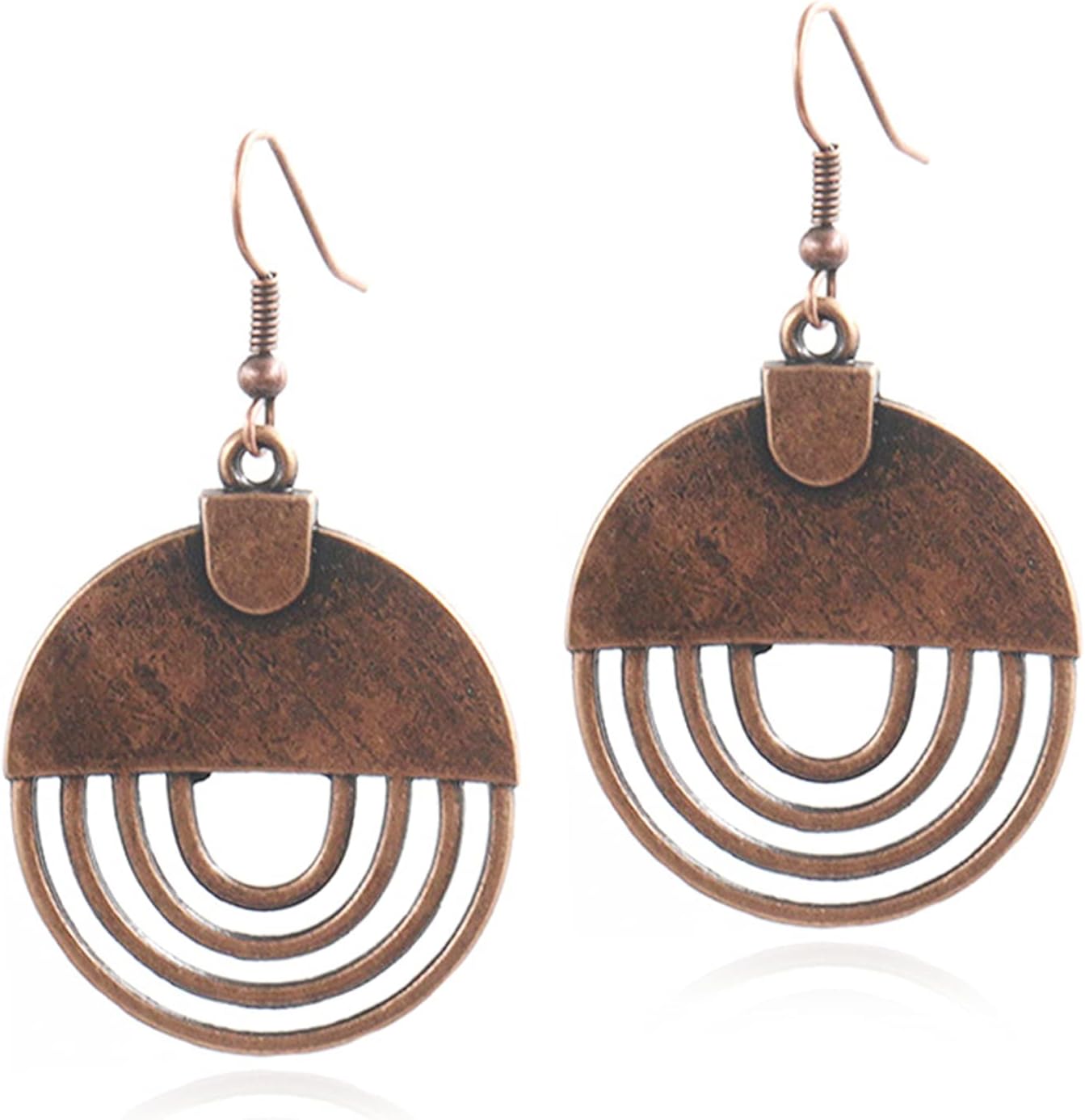 Handmade Unique Bohemian Tribal Hoop Spiral Earring Vintage Gold Silver Geometry Dangle Drop Earrings for Women