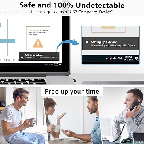 Miniatura 2 de AUEDROT Mouse Jiggler - Mouse movedor de mouse USB indetectable, no requiere software para computadora, mini agitador automático de mouse sin