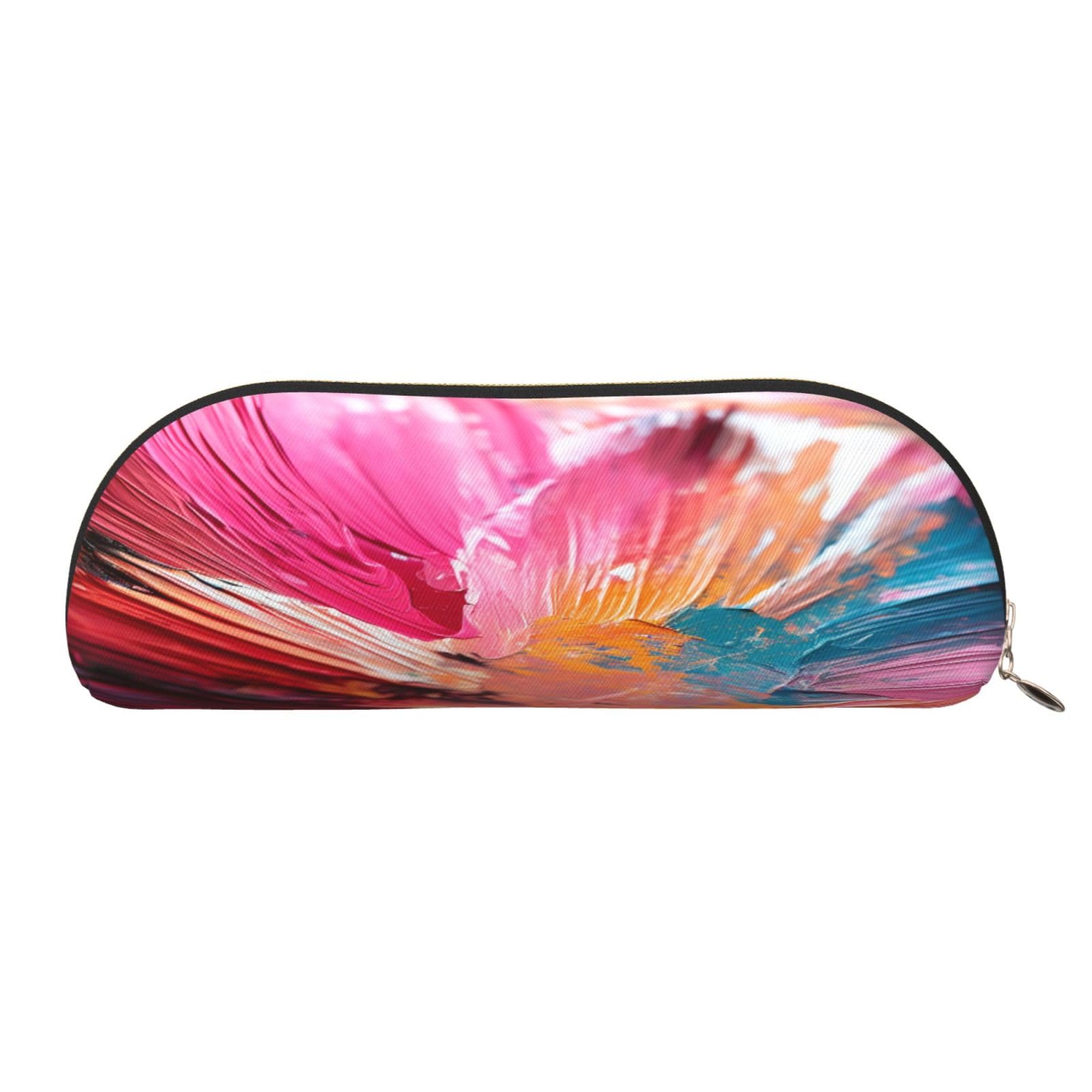 QMKFWT Color Brushes Pencil Pouch Leather,Small Pen Bags With Zipper For Pencils,Pens,Markers,Makeups,Change,Coins