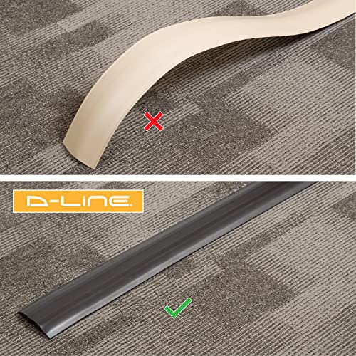 D-Line 6Ft Floor Cord Cover, Cable Protector, Extension Protect Wires & Prevent Trips, Management Solution - Cavity = 0.63" (W) X 0.31" (H) Beige #TOP7
