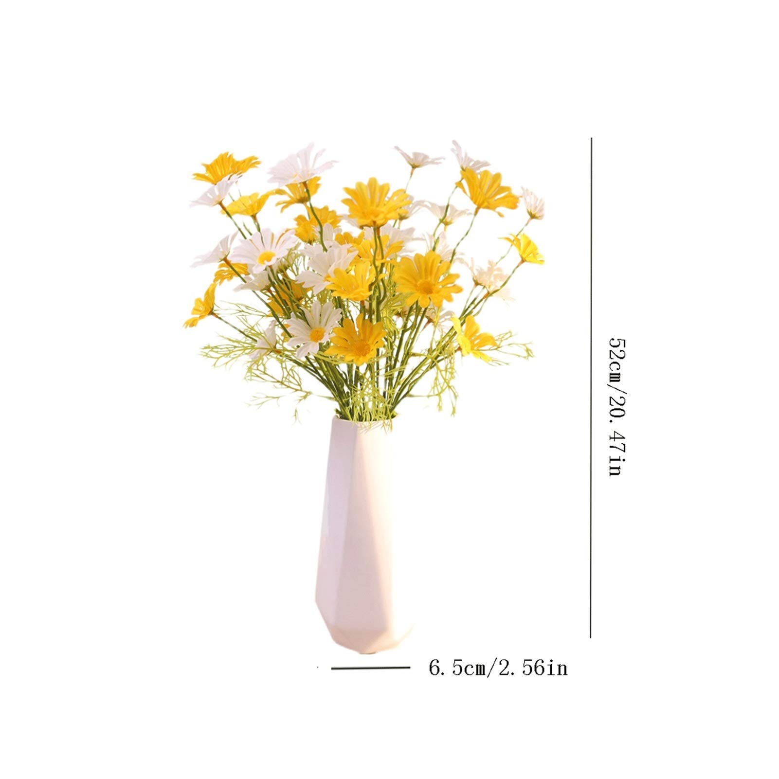 Künstliche Blumen und Vase, Elegante Sträuße aus künstlichen Seidenblumen mit Keramik für die Tischdekoration im Wohnzimmer