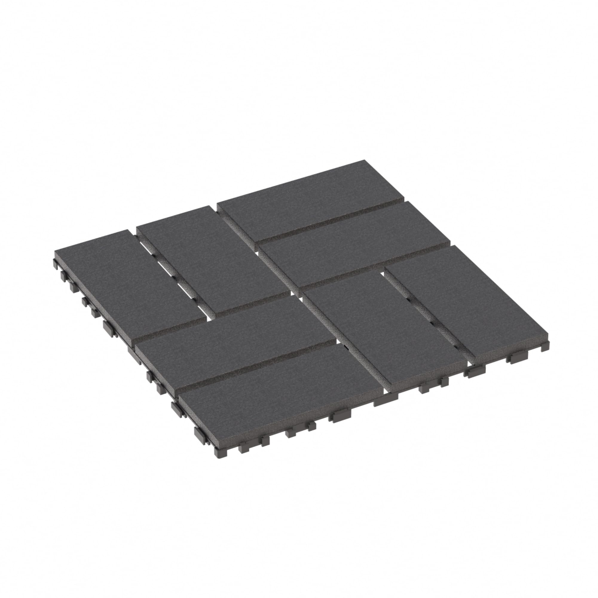 Pack of 44 Interlocking Deck Tiles, 12"x12" Square Patio Flooring Outdoor Waterproof, Anti-Slip, All Weather Use, Plastic Decking Tiles for Poolside Balcony Backyard, Grey