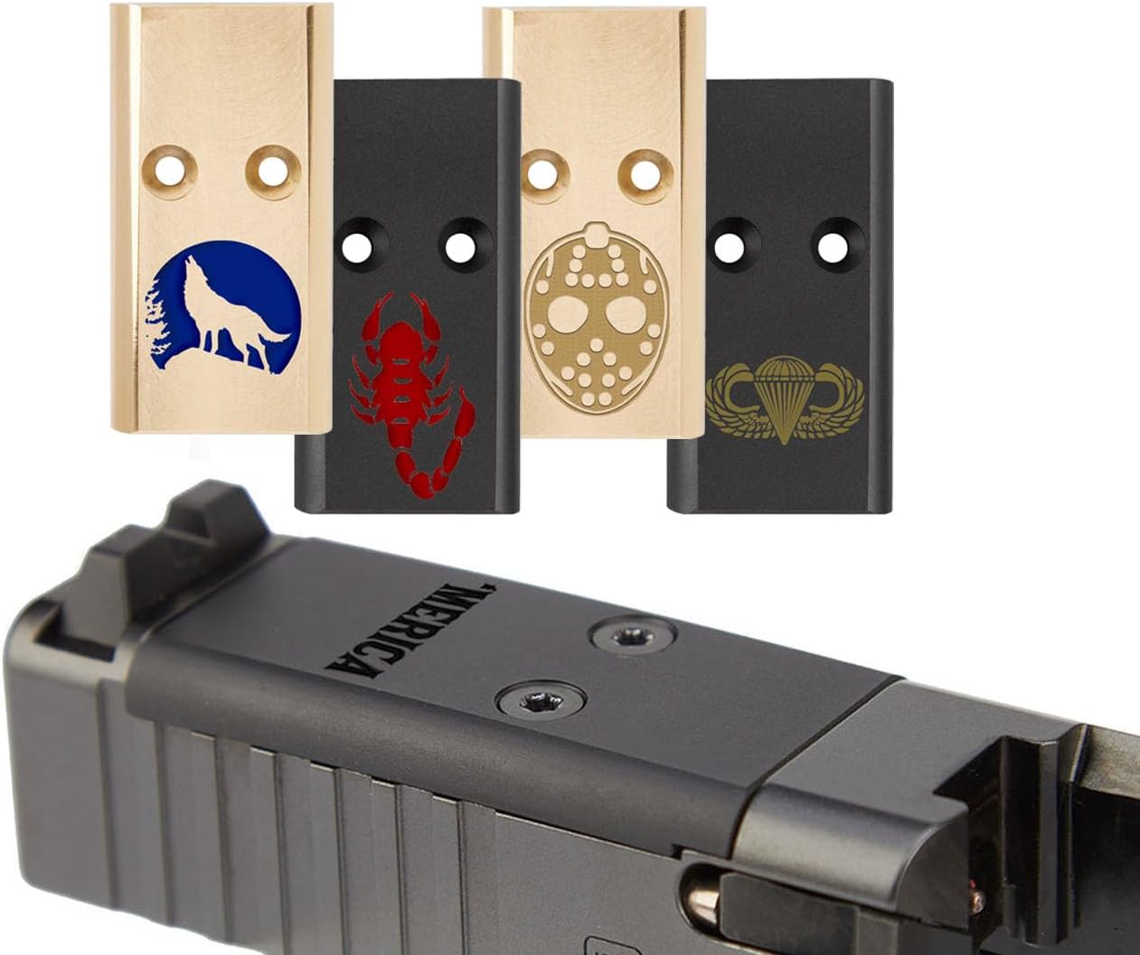 NDZ Performance Brass MOS Optic Cover Plate for Glock Gen 4/5 G17–G47 – Armor Black Cerakote® or Plain Finish – Custom Laser Engraving – Made in USA