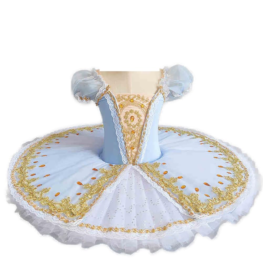 Ropa de Baile para Niñas, Tutú de Ballet, Tutú de Panqueque del Lago de Los Cisnes, Disfraz de Bailarina para Fiesta, Vestido de Ballet (140)