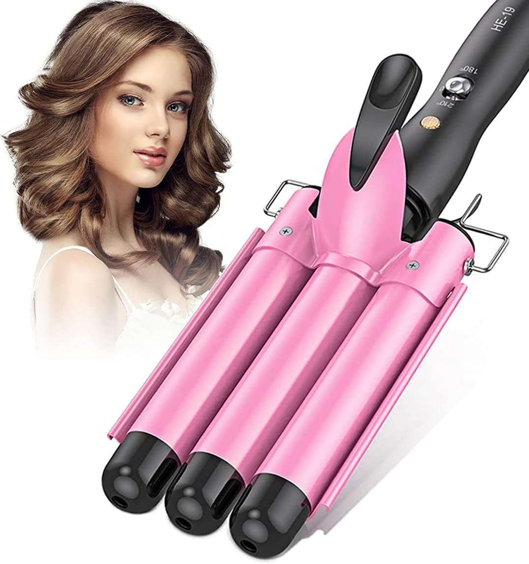 Hair Curler, 3 Barrels Hair Waver Curling Iron Big Wave Hair Crimper