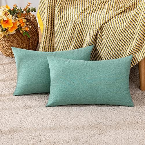 MIULEE Cushion Covers 18x18 Inches Set of 2 Decorative Throw Pillow Covers for Furniture Patio Couch Sofa Bed Linen Balcony Outside Cushions for Waterproof Garden, 45x45 cm Dark Grey