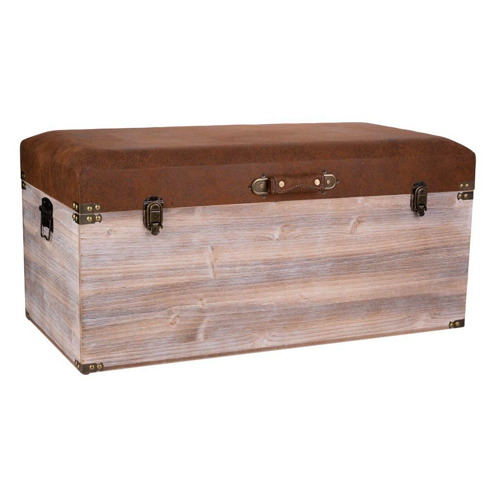 Banquette coffre en bois pour ranger le salon et gagner de la place