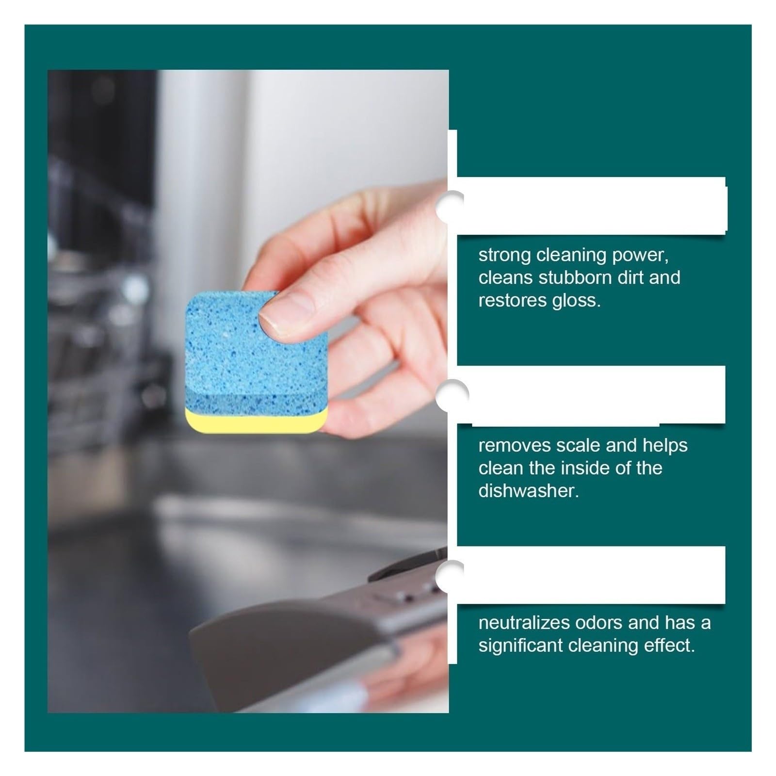 El lavavajillas elimina las manchas difíciles | Descontaminación y lavado eficientes, mantenimiento profundo,(3pcs)