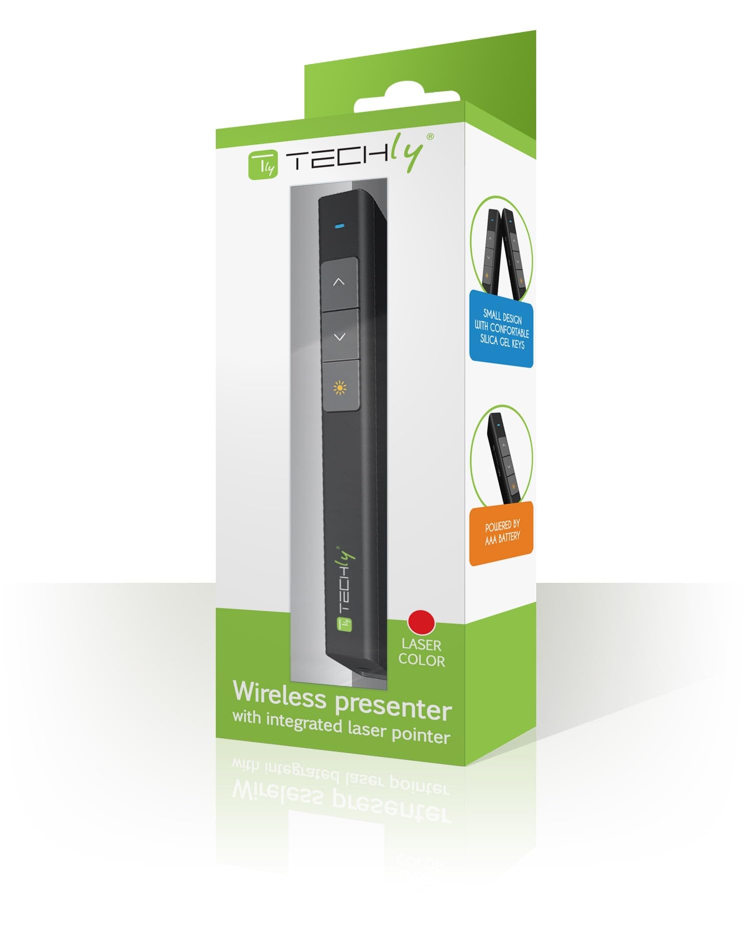 Techly Bezprzewodowy prezenter ze zintegrowanym wskaźnikiem laserowym