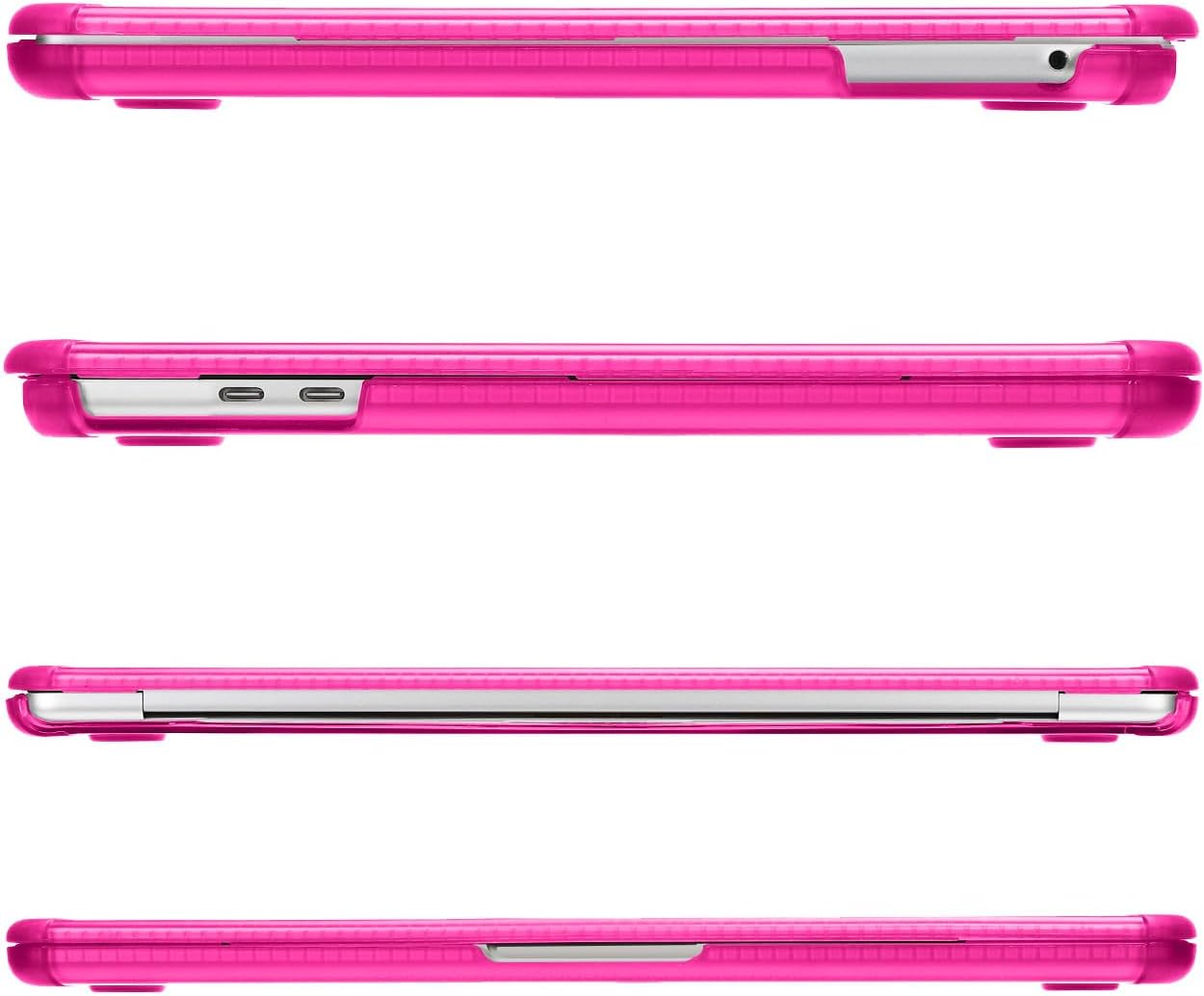 MOSISO Crack-Resistant Hard Case Compatible with MacBook Pro 13 inch M2 2026-2016 A2338 M1 A2251 A2289 A2159 A1989 A1708 A1706,Heavy Duty Shell with TPU Bumper&Keyboard Cover&Screen Film, Bright Rose