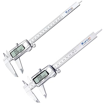 Kynup Digital Caliper 0-8 inch, Caliper Measuring Tool with Large LCD Screen, Stainless Steel, Full Turn Off,Switch from Inch Metric Fraction, Micrometer Caliper Digital for Household, DIY