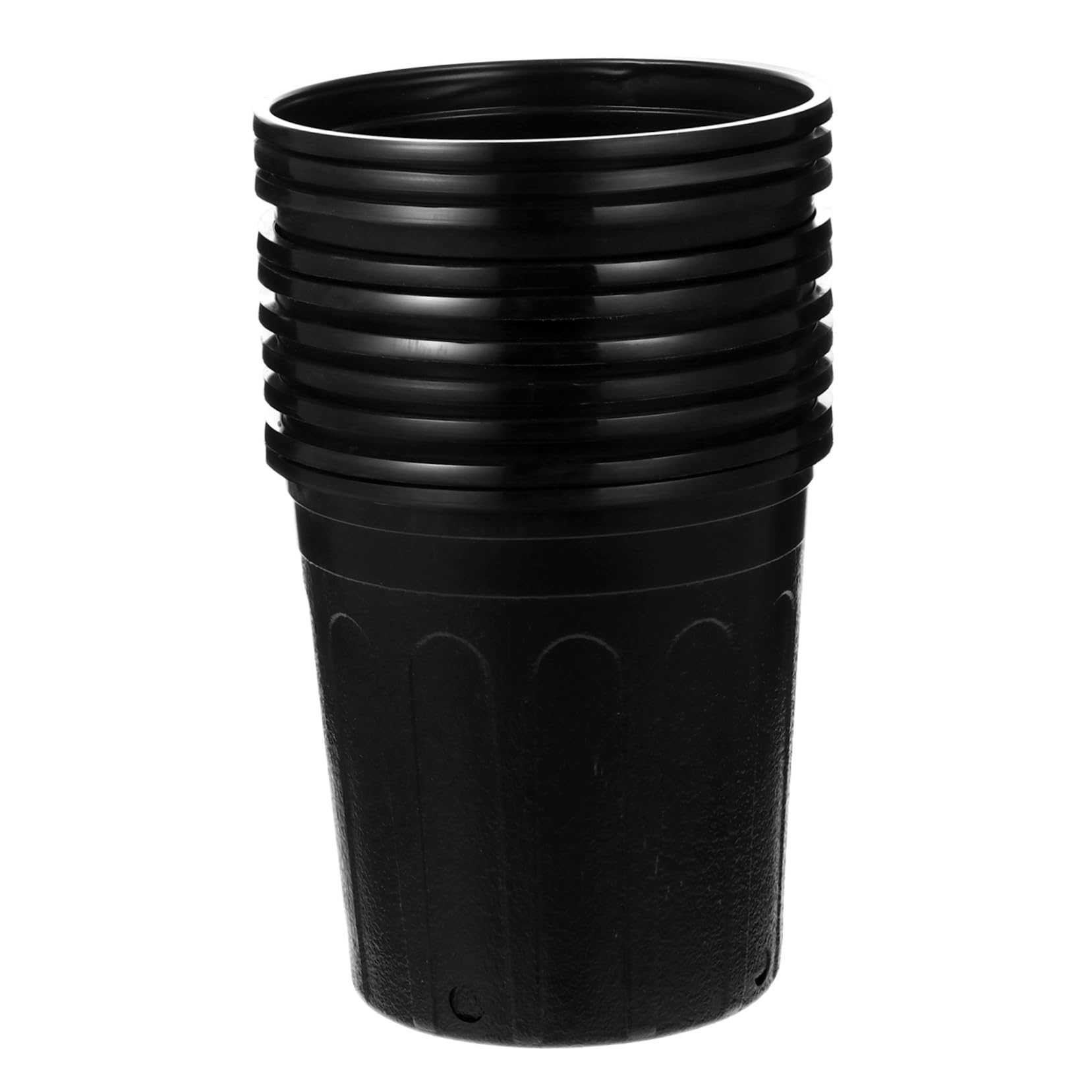 Pot Plastique Noir avec Latéraux POPETPOP pour fleurs décoratives extérieur et intérieur respirant