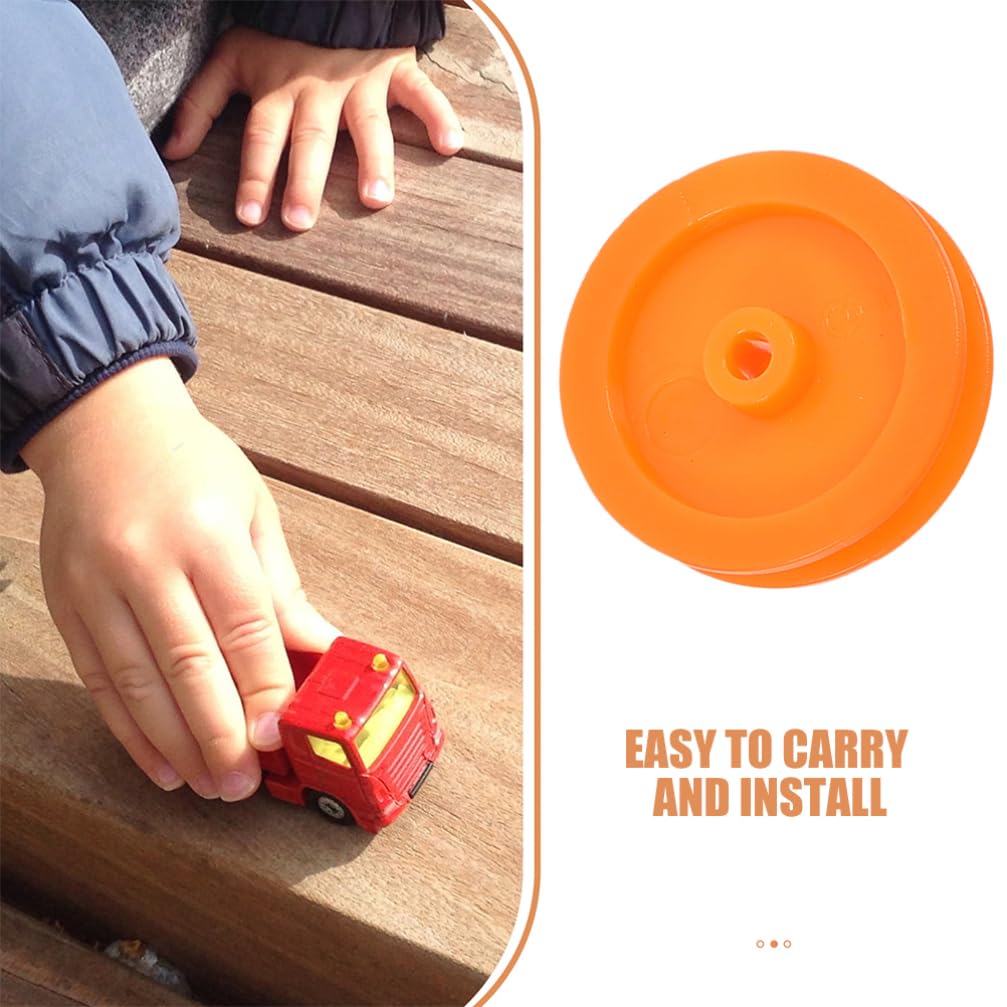 Mobestech 50pcs Plastic Pulley Wheel Pulley Gear Portable Pulley Wheel Plastic Belt Pulley Car Parts Plane Toy Automotive Parts
