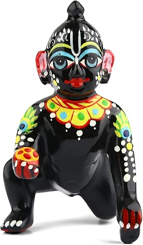 Miniatura 2 de Satvik - 1 pieza (talla 0) de latón, ídolo de Gopal Kanha Ji Murtiestatua india Krishna, figura de gopal Krishnajanmashtmi Makhan Chor Bal Gopal