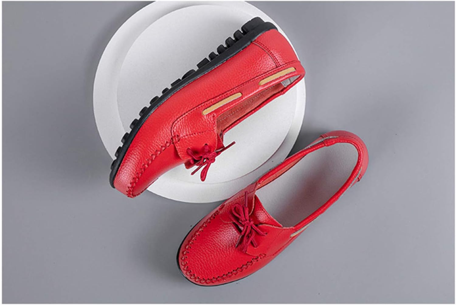 [PANLON] レディースモカシン バレエシューズ ラウンドヘッドシューズ ナースシューズ 学生靴 レディース安全靴 通勤 通学