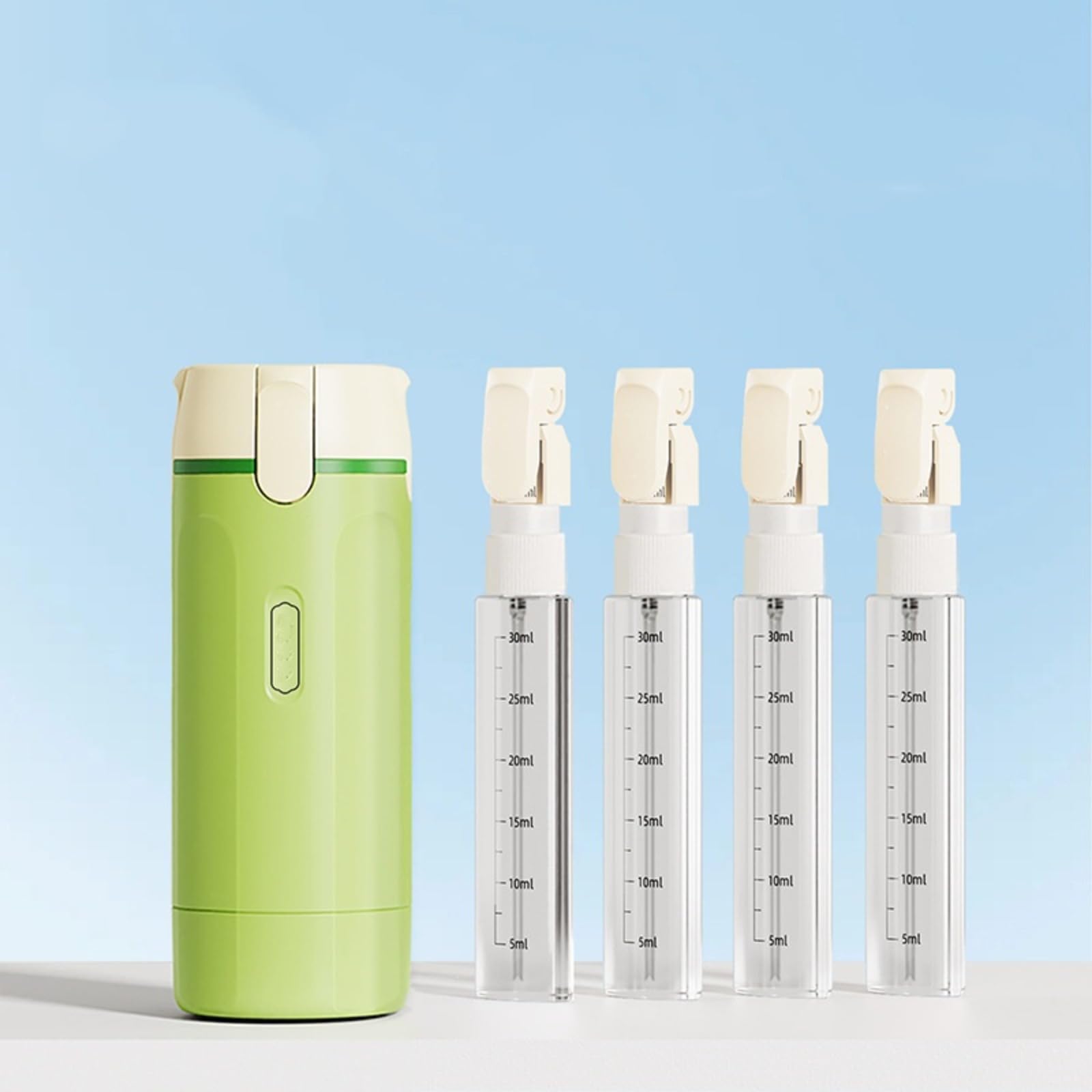 Flaconi ricaricabili da viaggio 4 in 1, 30 ml, trasparenti, dispenser per trucco, lozioni, balsamo, a prova di perdite, facili da trasportare, ideali per viaggi e uso quotidiano