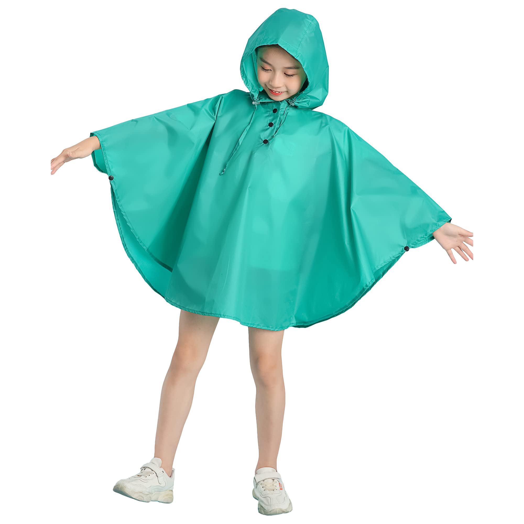 Bambini Impermeabile Giacca da Pioggia Poncho da Pioggia Bambina Incappucciato Riutilizzabile Cappotto di Pioggia Bello come Materiale e ha la Sua Sacca 1-12 anni