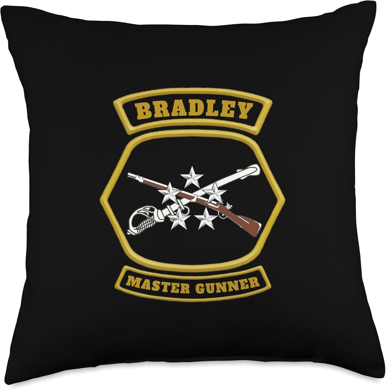 Bradley Master Gunner Emblem graphic Throw Pillow
