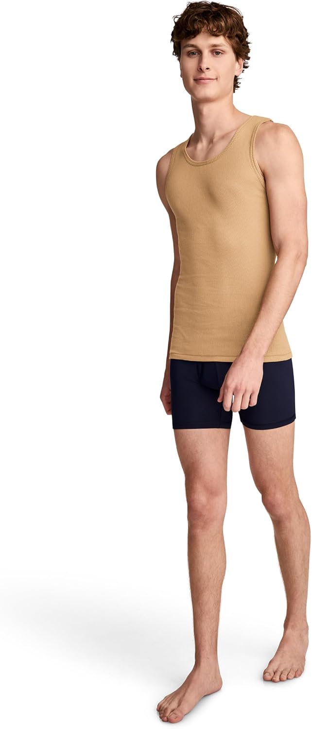 Jockey Men's Undershirt 100% Cotton A-Shirt Tank - 4 Pack