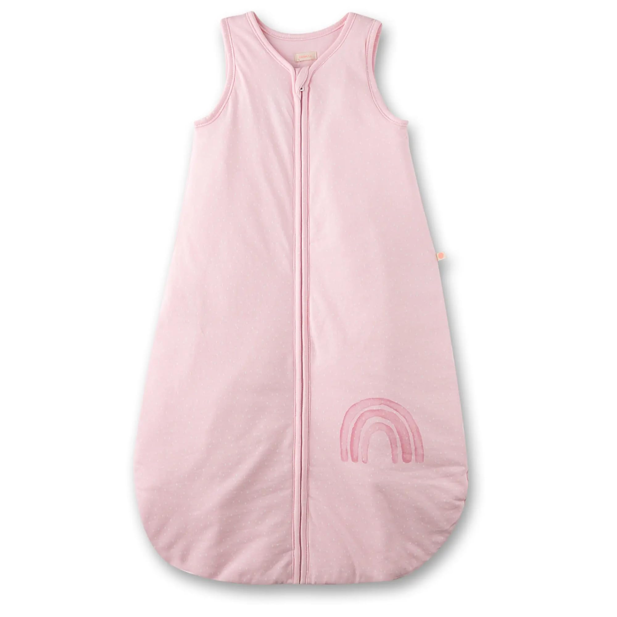 SANETTA Sacco nanna rosa | Pratico e comodo sacco a pelo unisex in cotone biologico, sacco nanna con cerniera e stampa arcobaleno | Baby Sleeping Bag