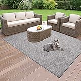 Ottomanson Sundance Collection Reversible Outdoor Area Rug, 5'3' X 7'3', Gray