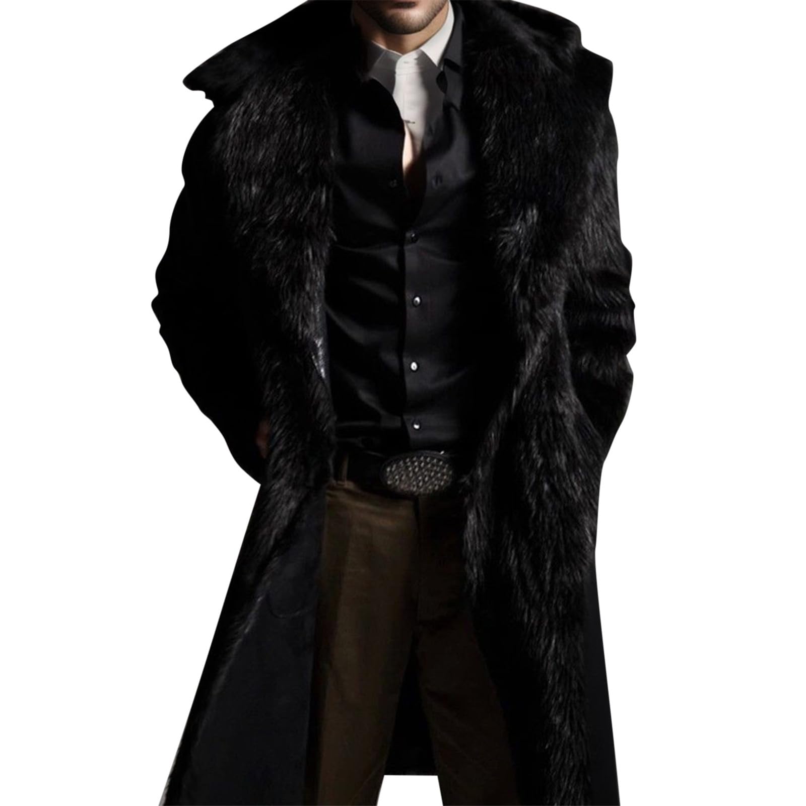 Manteau d'automne et d'hiver 2025 en fausse fourrure épaisse pour homme et homme
