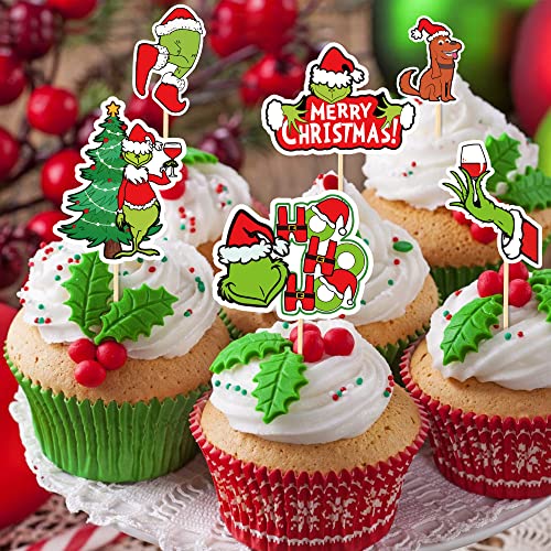 Eartim 36Pcs Cupcake Toppers Red And Green Bottle Cupcake Decorations Food Fruit Picks For Spring Holiday Theme Birthday Party Cake Cupcake Dessert Decor Supplies #TOP2