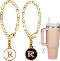 Vista 11 de 2 dijes de letra O para Stanley, simples y modernos, placa de identificación con nombre de taza inicial, dije personalizado para vaso Stanley, mango