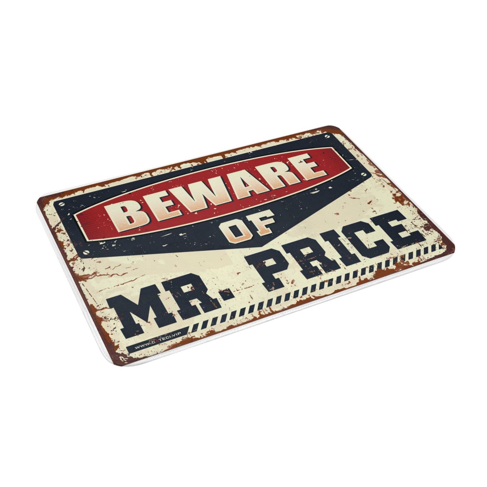 Dsoluuing Welcome-Ish - Zerbino con scritta "Beware of Mr. Price" per porta d'ingresso e per esterni (dimensioni: 65 x 90 cm)