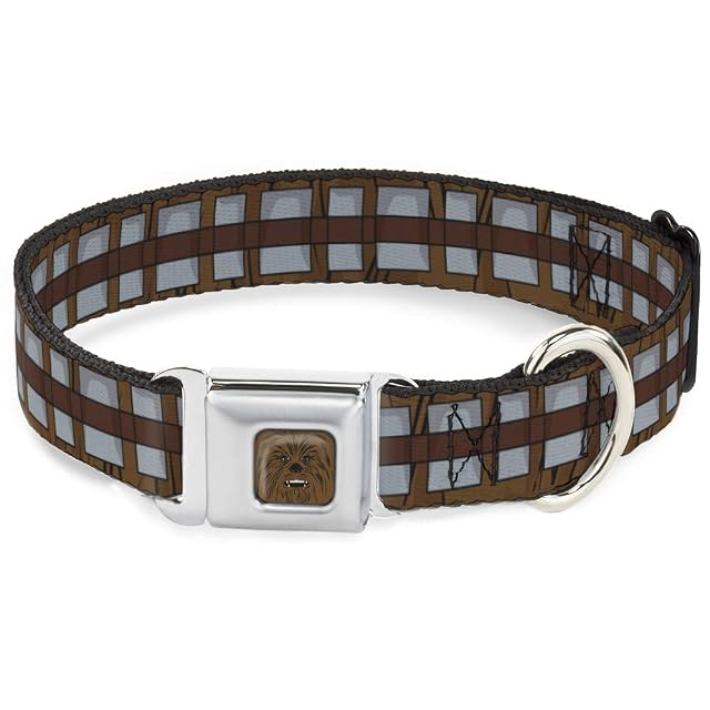 Buckle-Down Collar de Perro con Hebilla para cinturón de Seguridad de Star Wars Chewbacca Bandolier Bounding…