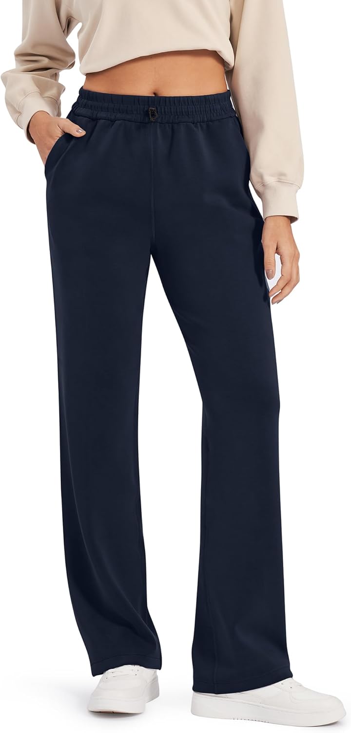 G4Free Smoofit Modal Soft Wide Leg Sweatpants Yoga Pants with Pockets Drawcord Casual Lounge Pants