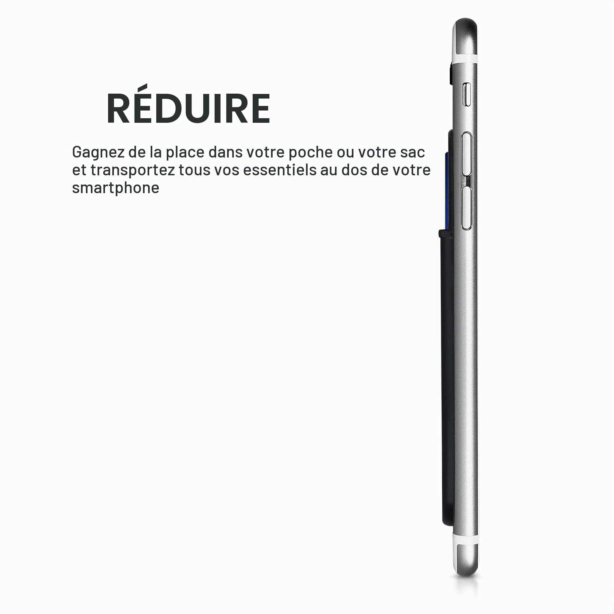 kwmobile Porte-Carte Adhésif Silicone pour Smartphone - Pochette Autocollante Format Carte Bleue