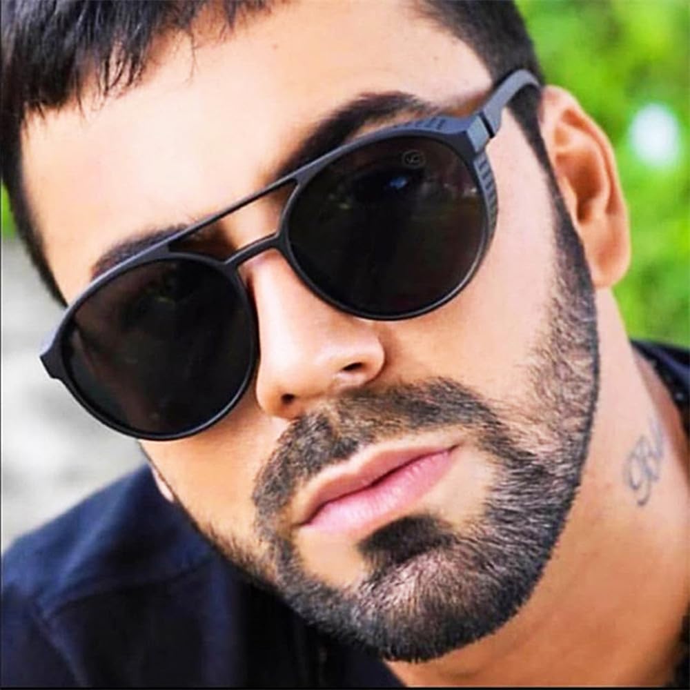 Gafas de sol Steampunk para hombre, gafas redondas vintage, gafas de sol Steampunk para mujer, tonos negros