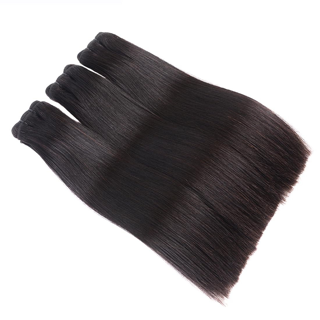 12A Human Hair Bundles 10 12 14 Inch Straight Human Hair 100% Unprocessed Brazilian Hair 3 Bundles Quick Weave Natural Black - Image 4