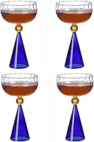 Vista 17 de Juego de copas de vino creativas de grano vertical, copas de champán, cócteles, tazas de café, cristalería para el hogar, bar/fiesta, verde, 4