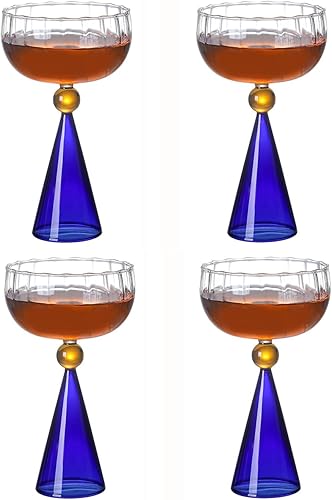 Miniatura 17 de Juego de copas de vino creativas de grano vertical, copas de champán, cócteles, tazas de café, cristalería para el hogar, bar/fiesta, verde, 4