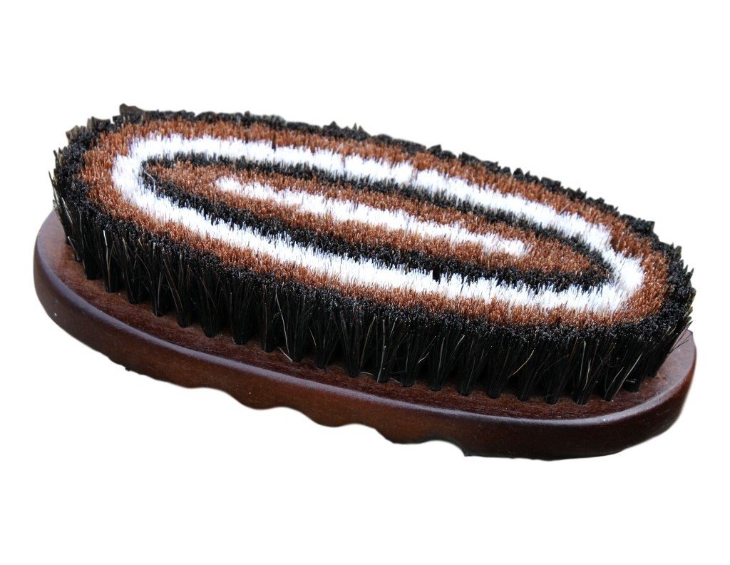 Tail Tamer W225 Great Grooves Wood Series Oval Horsehair Brush, Small