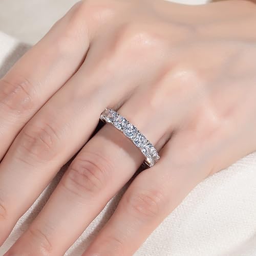 Miniatura 8 de Cubic Zirconia Eternity Band,5A Grade D Color Lab Greated Diamond Triple RowRound CutCushion CutEmerald CutCZ Wedding Band Eternity Ring for Women