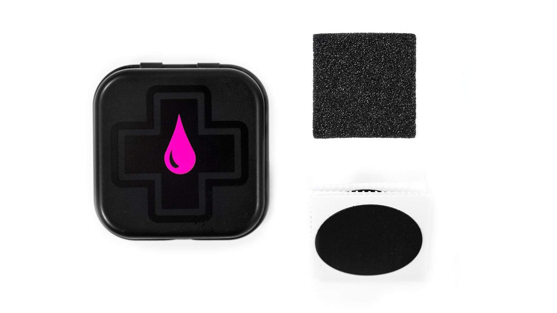 Muc-Off - Kit di Riparazione per forature, Senza Colla, con Toppe autoadesive, Kit di Riparazione per Camera d'Aria con Carta vetrata in Scatola da Viaggio