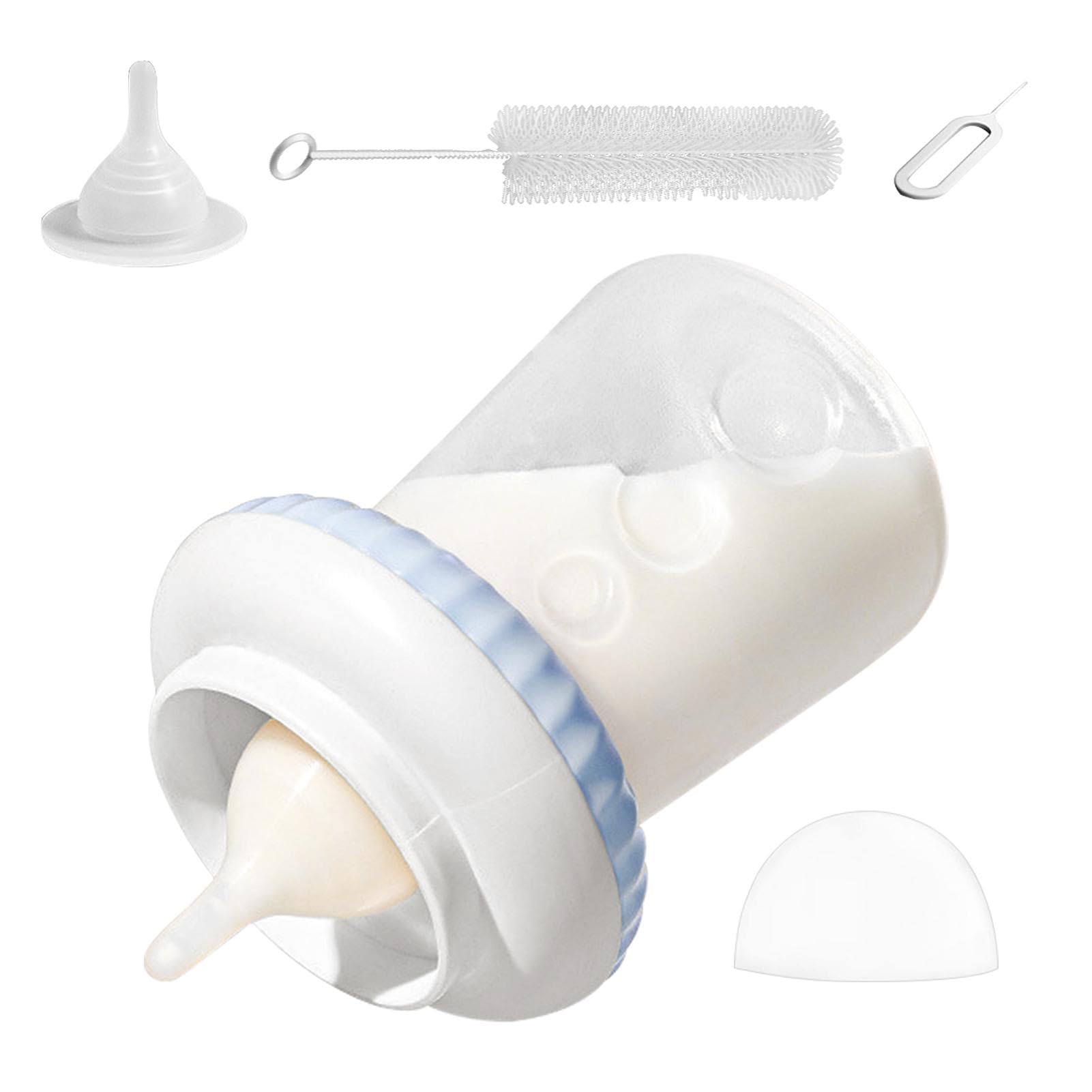 Biberón for Gatitos - Biberones ergonómicos con tetina de Silicona extraíble y biberón Lactancia(Blue)