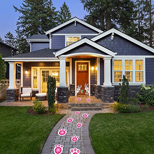 Ccinee 60 Pieces Easter Bunny Footprint Stickers For Floor Decorations Bunny Paw Print For Home Party Egg Hunt Game Supplies 12 Sheet #TOP5