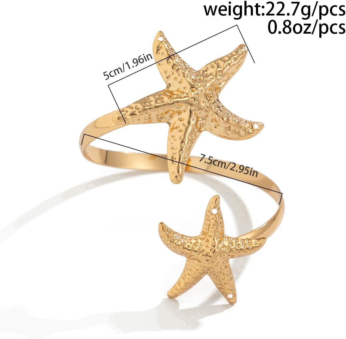Upper Arm Cuff Bracelets for Women Adjustable Starfish Flower Arm Cuffs Open Bracelets Jewelry - Image 5