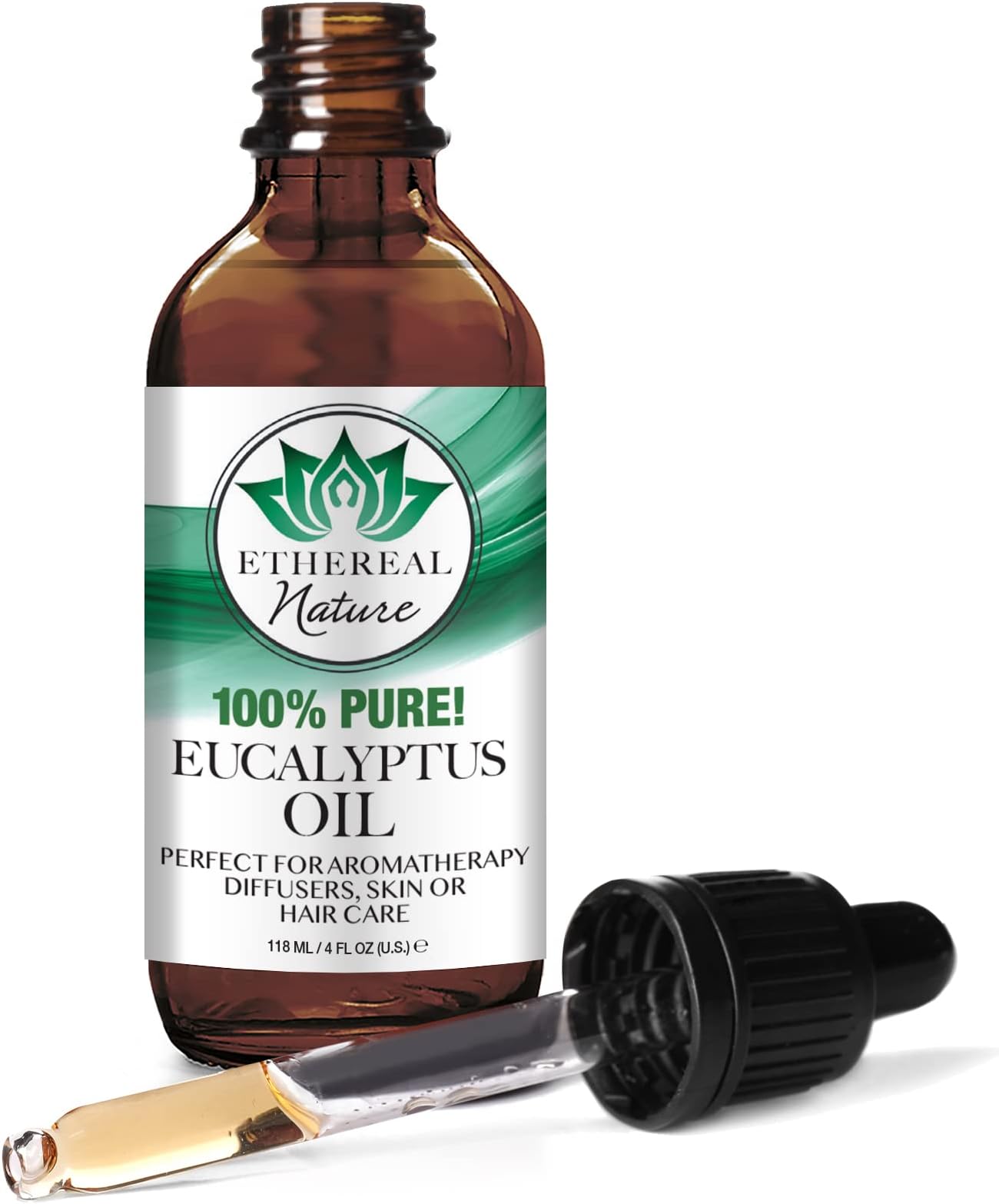 Ethereal Nature100% Pure! Eucalyptus Oil โ Perfect For Aromatherapy Diffusers, Skin or Hair Care โ Beauty DIY โ 4 FL OZ