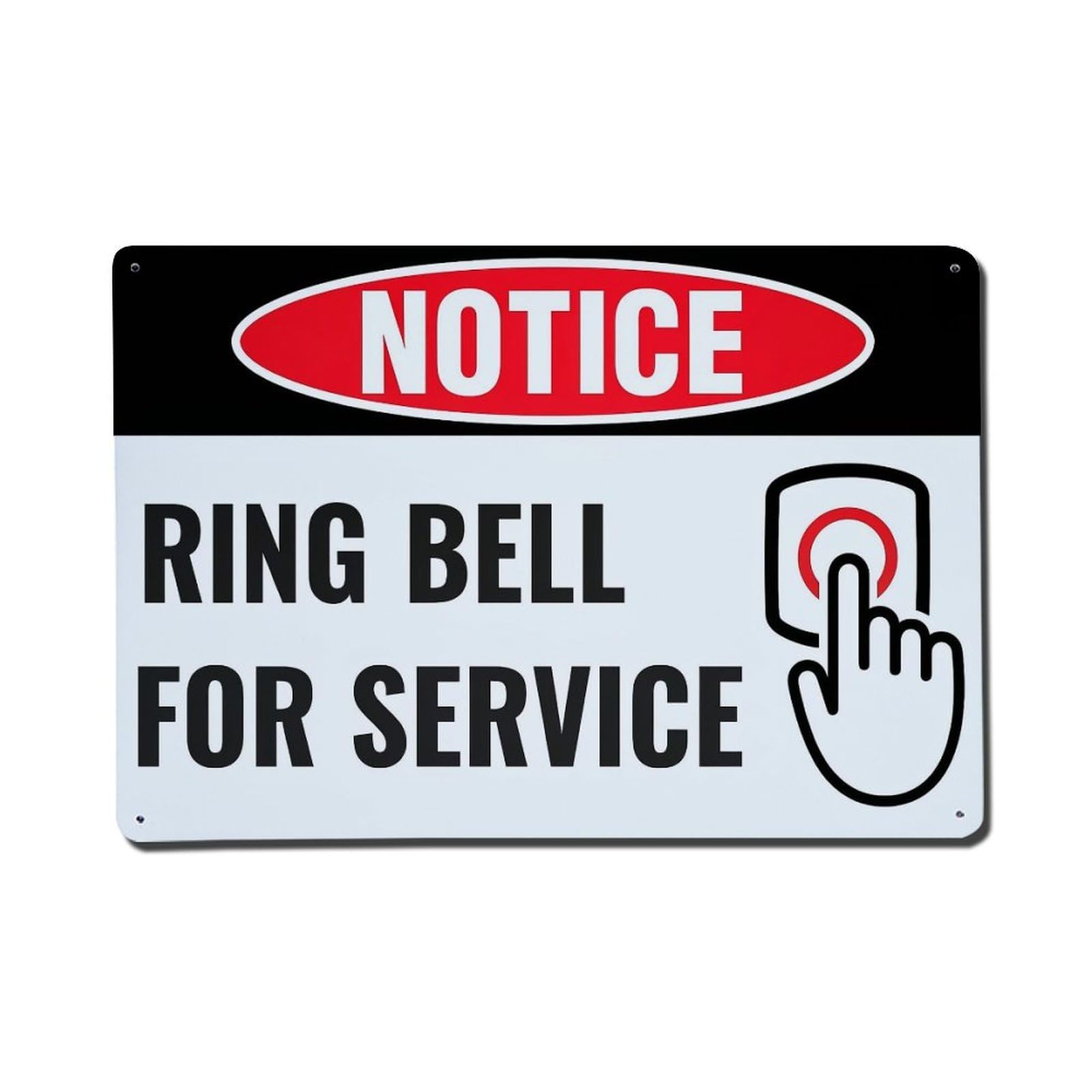 Nestemfo Vintage Notice Ring Bell For Service Tin Sign Metal Sign, Living Room,Bar, Home, Bedroom Wall Decor,Retro Metal Poster 8X12 Inches