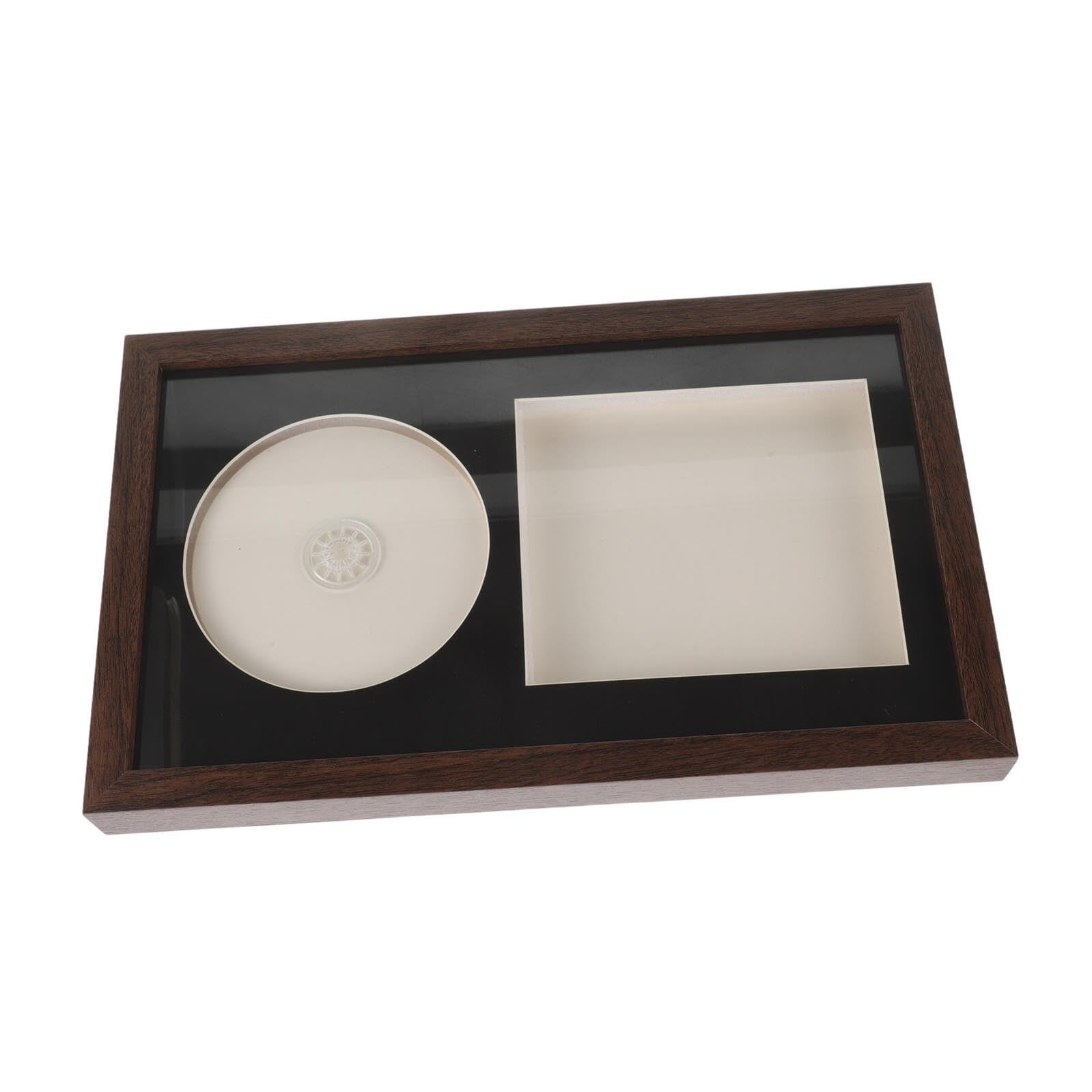 Espositore per dischi in vinile in legno, 14,2 x 12,4 cm, montato a parete o da tavolo, vetrina retrò per CD per collezionisti, perfetto per l'arredamento della casa e gli amanti della musica.