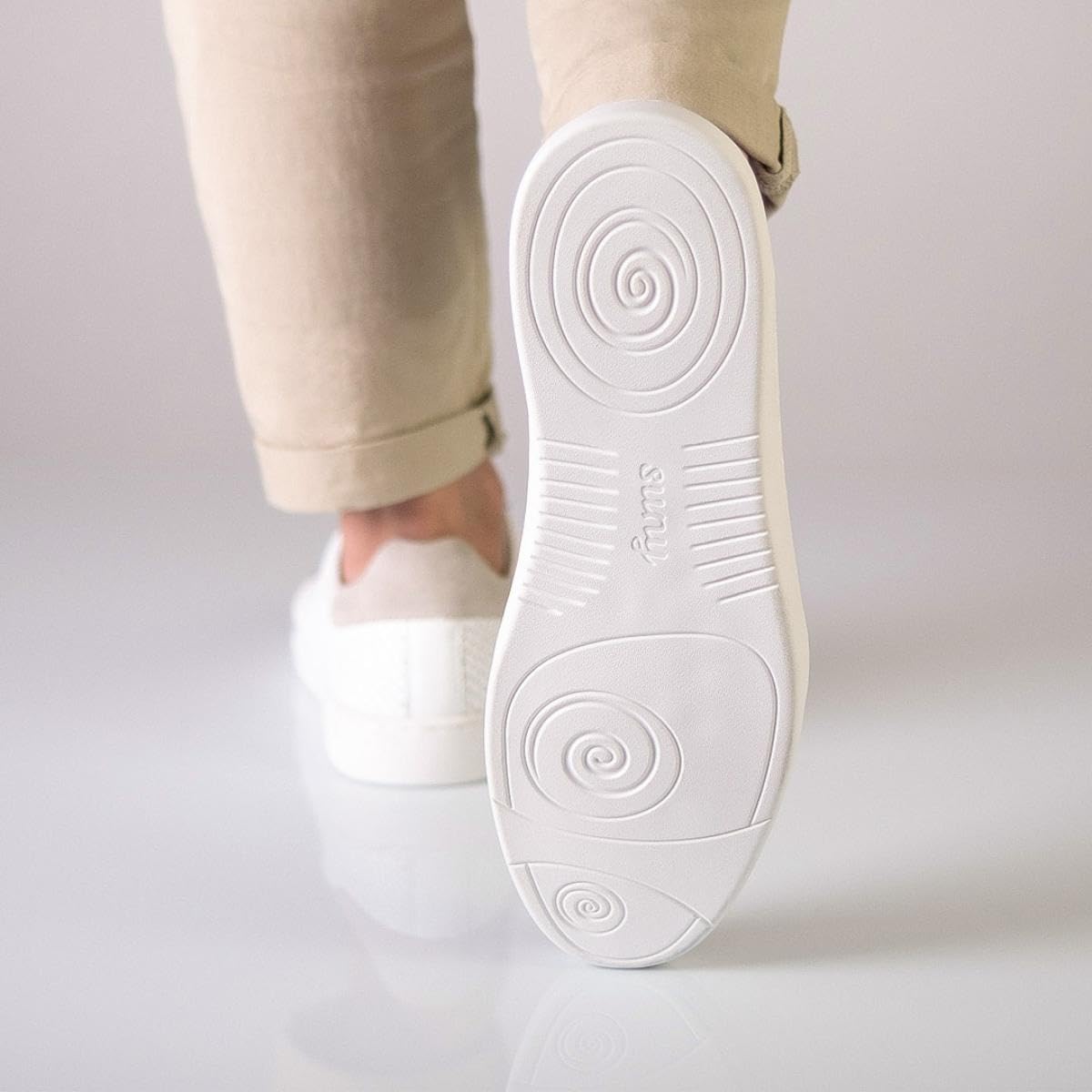 Anna Kern Suny Herren Dance Sneakers 7420 - Leder weiß - Normalweite - durchgehende PU Sohle - herausnehmbare Mehrweiten-Zwischensohle