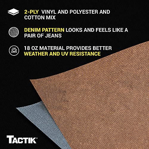 Image of TACTIK Fabric Only Replacement Soft Top - Fits Jeep Wrangler TJ 1997-2006 - Custom-Fit Fabric Roof with Removable Side and Back Window Jeep TJ Soft Top Jeep TJ Top Cover (With Door Skins, Spice Denim)
