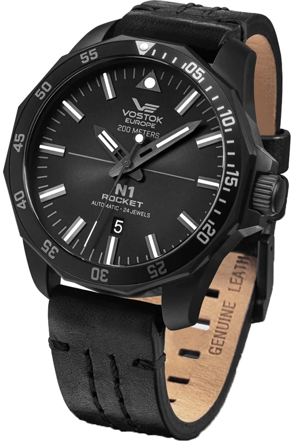Vostok Europe Rocket Reloj para Hombre Analógico de Automático con Brazalete de Piel de Vaca NH35A-225C617