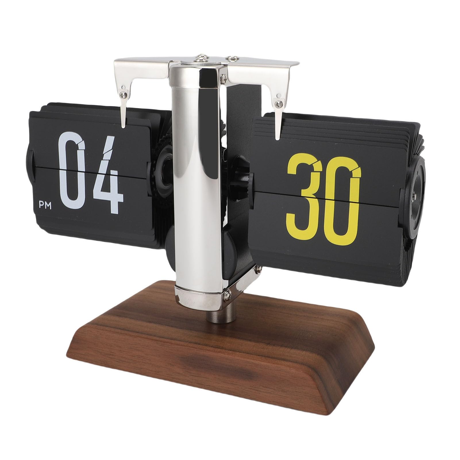 Ausla Orologio da Tavolo Retro a Grande Numero con Flip Automatico, Display Digitale con Batteria Integrata e Ricarica Intelligente, 12 Ore, per Decorazione di (Acciaio Inossidabile)