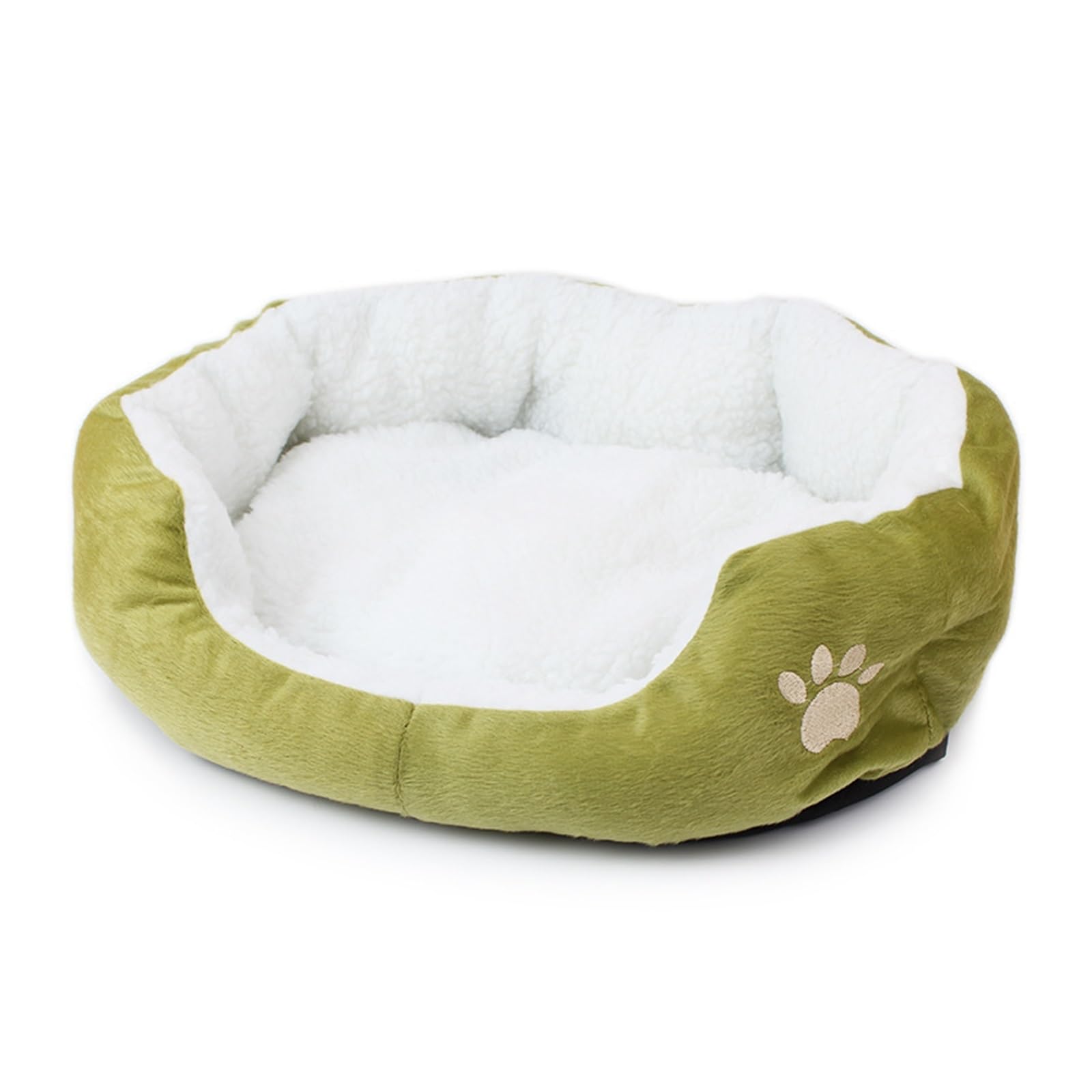 Coussin de couchage en peluche vert pour apaiser votre animal dans le salon